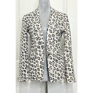 JOIE Anilah 100% Linen Leopard Print Cappuccino Beige Blazer Jacket Sz 2
